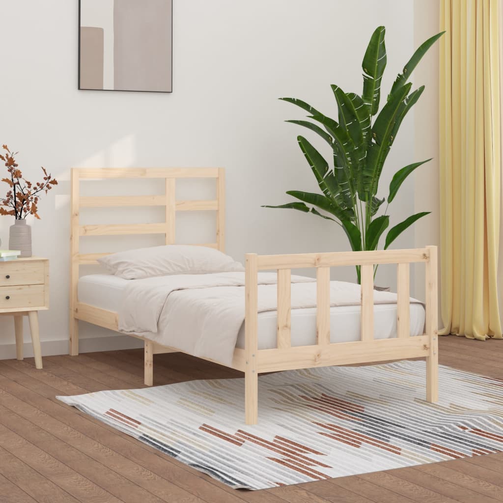 vidaXL Estructura de cama sin colchón madera maciza de pino 100x200 cm