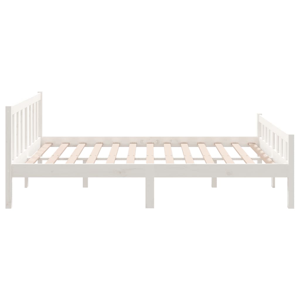 vidaXL Estructura de cama de madera maciza blanca 140x190 cm