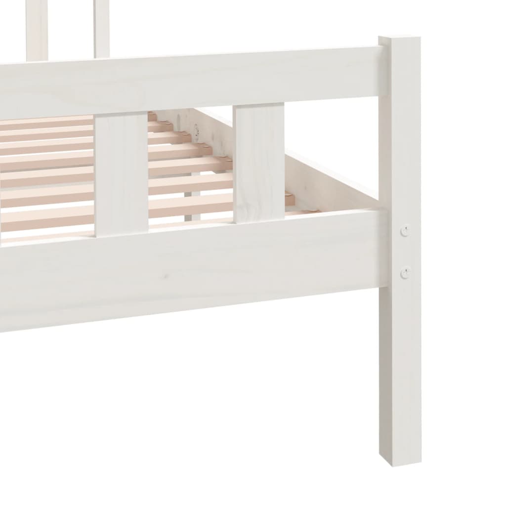 vidaXL Estructura de cama de madera maciza blanca 140x190 cm