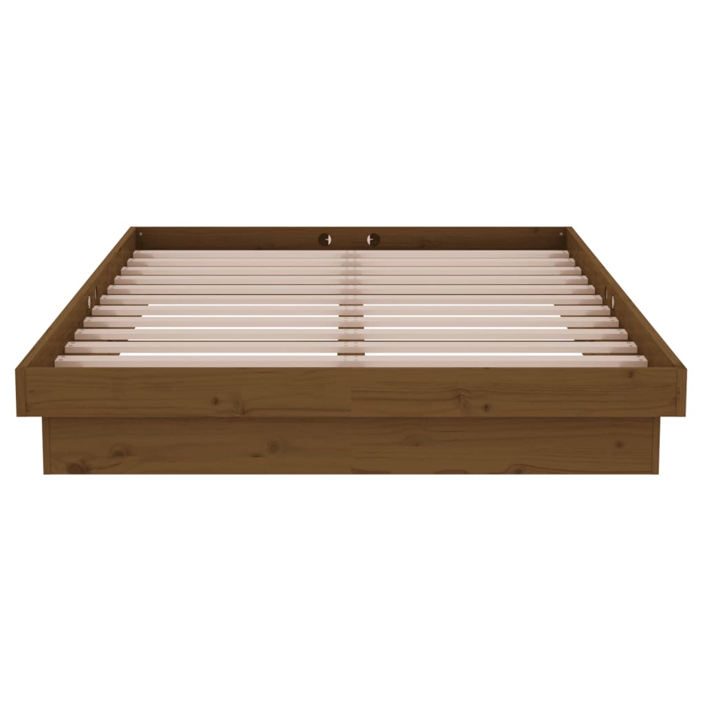 vidaXL Estructura de cama madera maciza marrón miel 120x200 cm