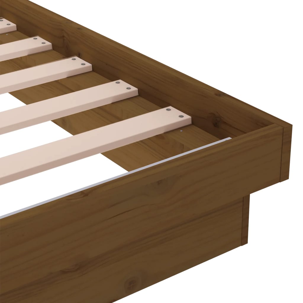 vidaXL Estructura de cama madera maciza marrón miel 120x200 cm