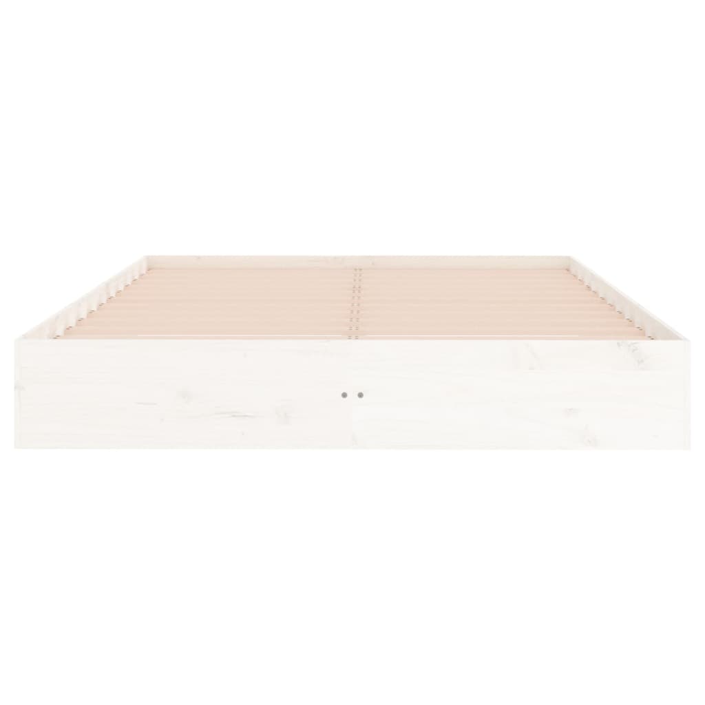 vidaXL Estructura de cama sin colchón madera maciza blanco 140x200 cm