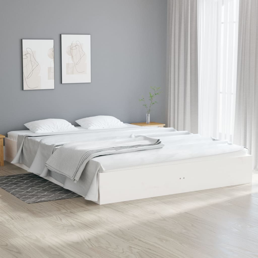 vidaXL Estructura de cama sin colchón madera maciza blanco 140x200 cm