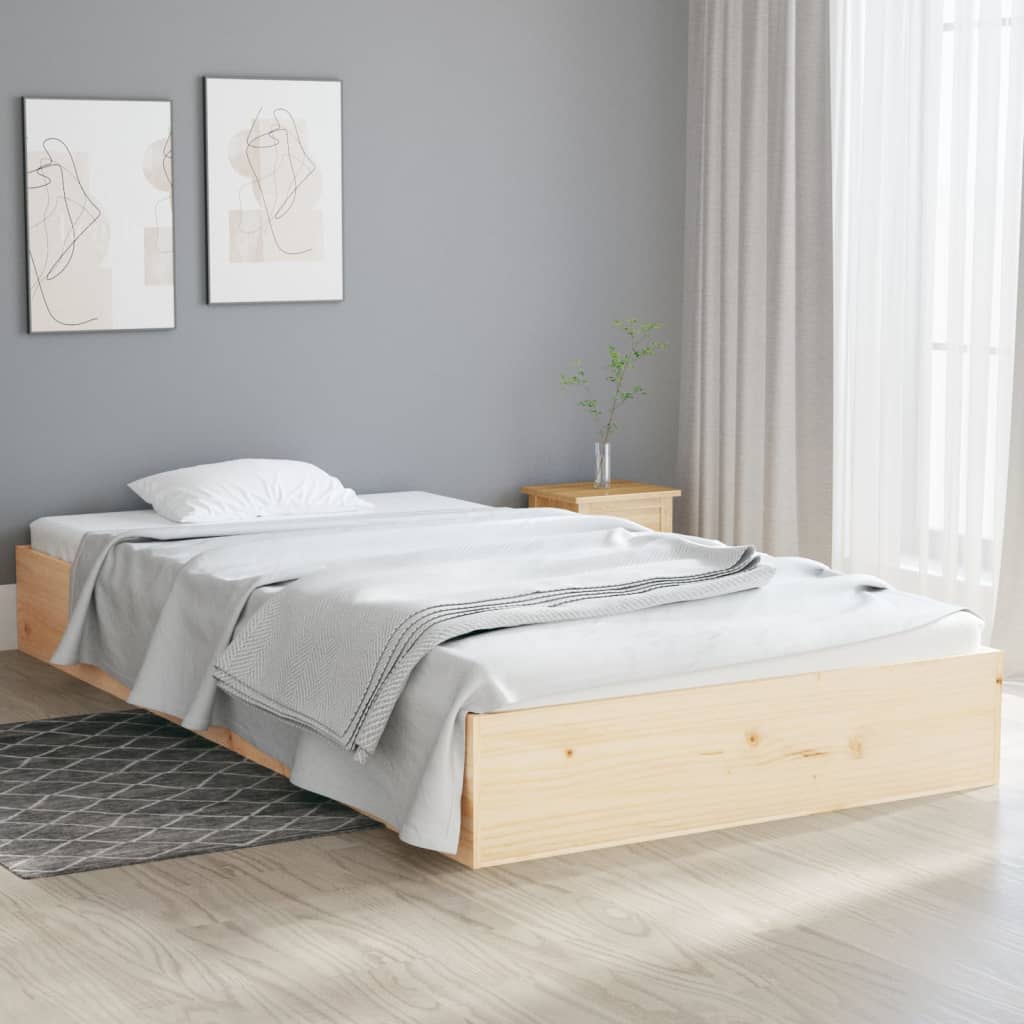 vidaXL Estructura de cama sin colchón madera maciza 100x200 cm