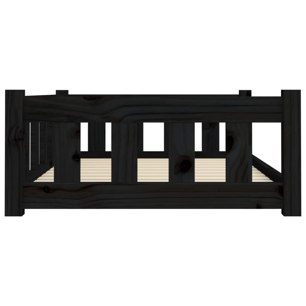 vidaXL Cama para perros madera maciza de pino negro 95,5x65,5x28 cm