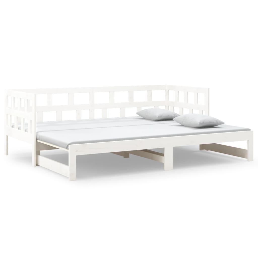 vidaXL Sofá cama extraíble sin colchón blanco 2x(90x200) cm