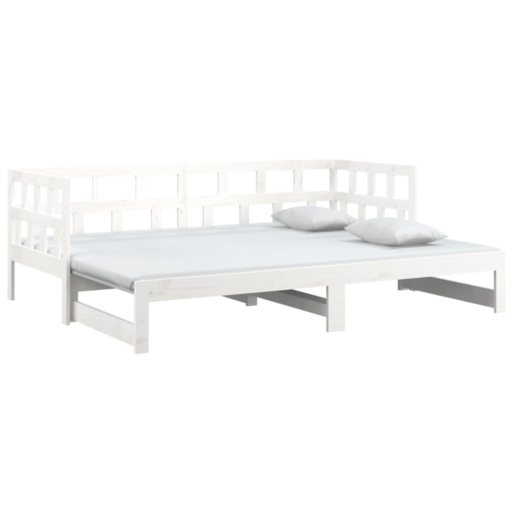 vidaXL Sofá cama extraíble sin colchón blanco 2x(90x200) cm