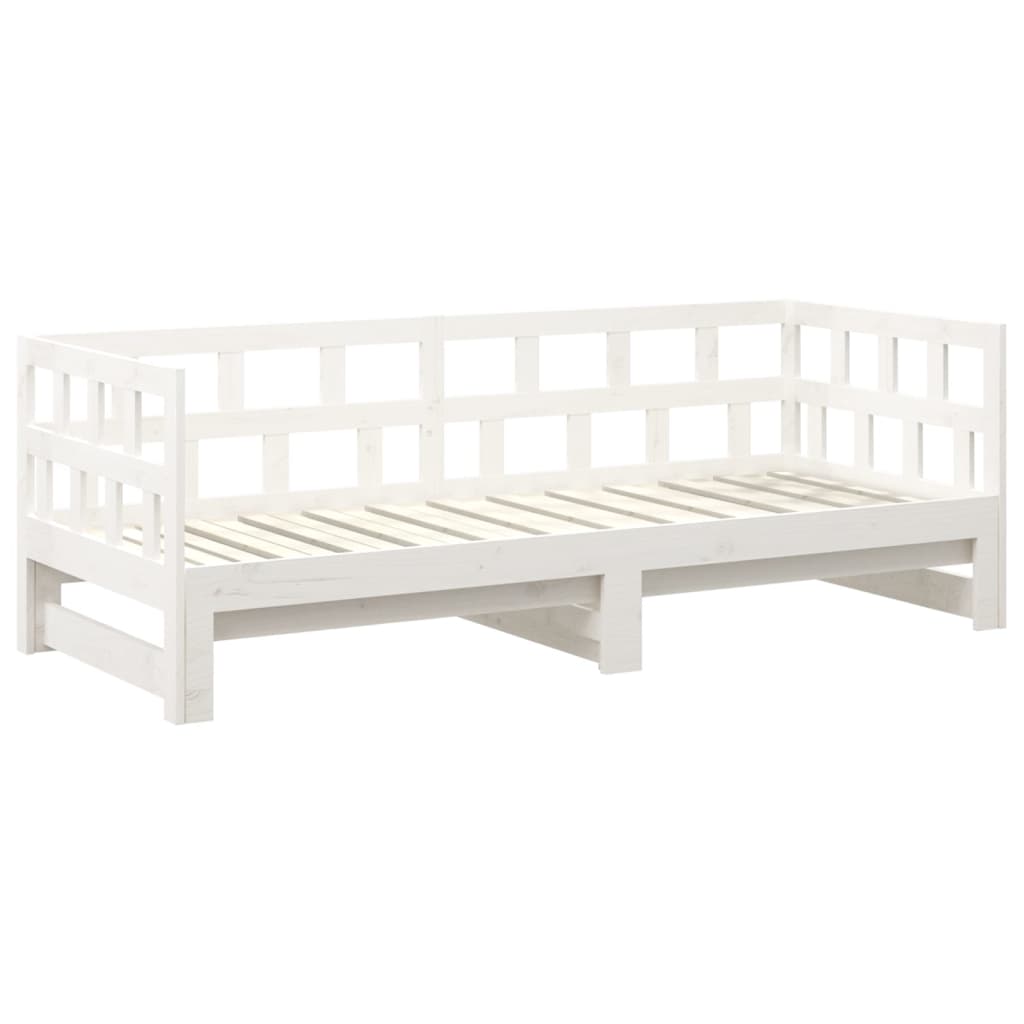 vidaXL Sofá cama extraíble sin colchón blanco 2x(90x200) cm