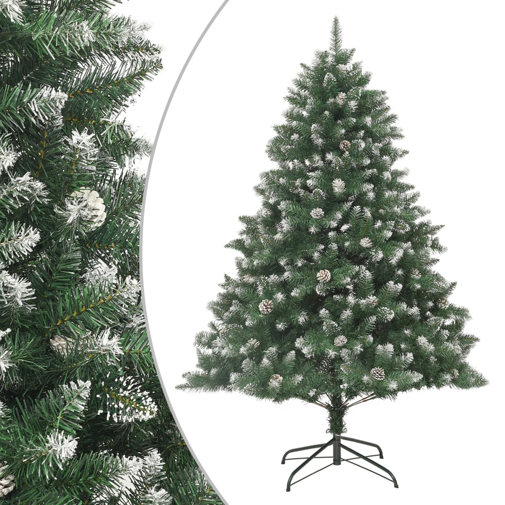 vidaXL Árbol de Navidad artificial con soporte PVC 180 cm