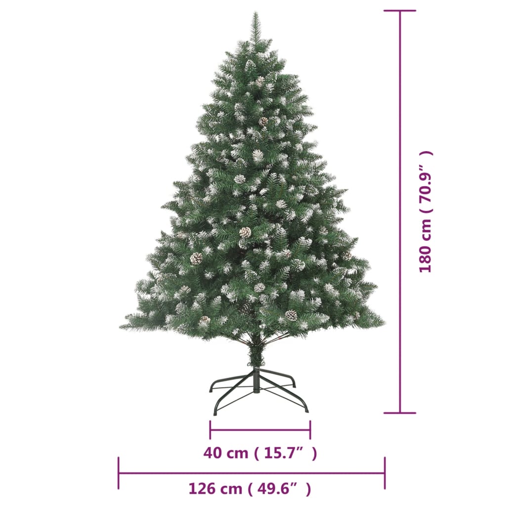 vidaXL Árbol de Navidad artificial con soporte PVC 180 cm