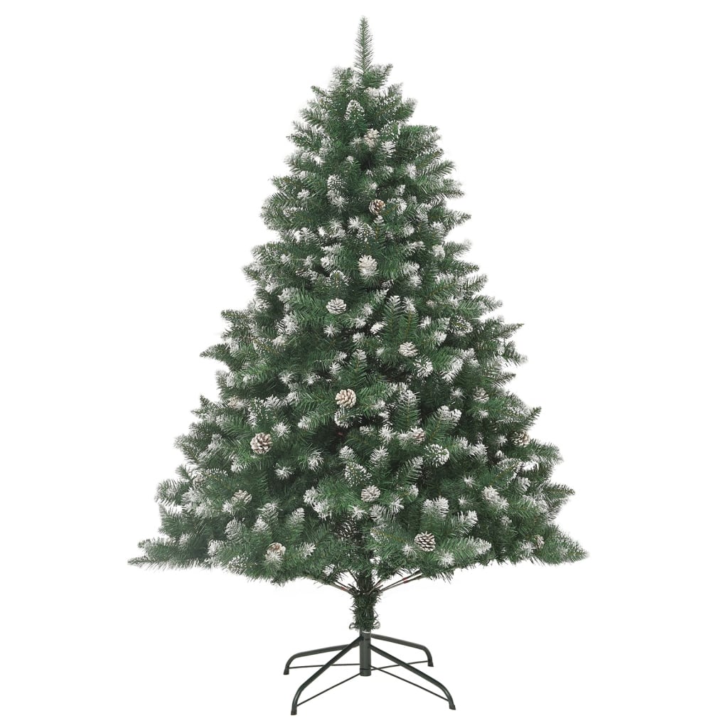 vidaXL Árbol de Navidad artificial con soporte PVC 210 cm