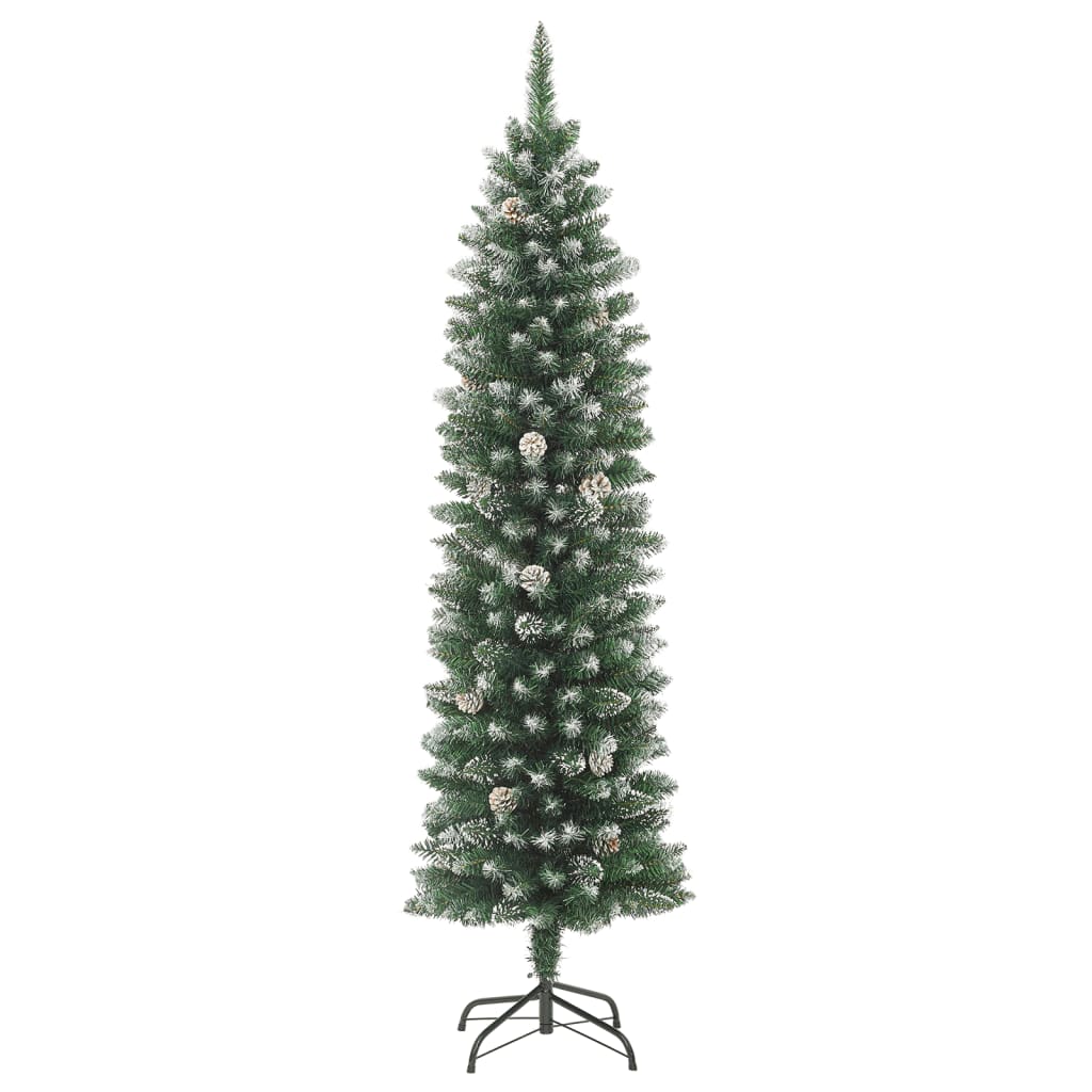 vidaXL Árbol de Navidad artificial estrecho con soporte PVC 120 cm