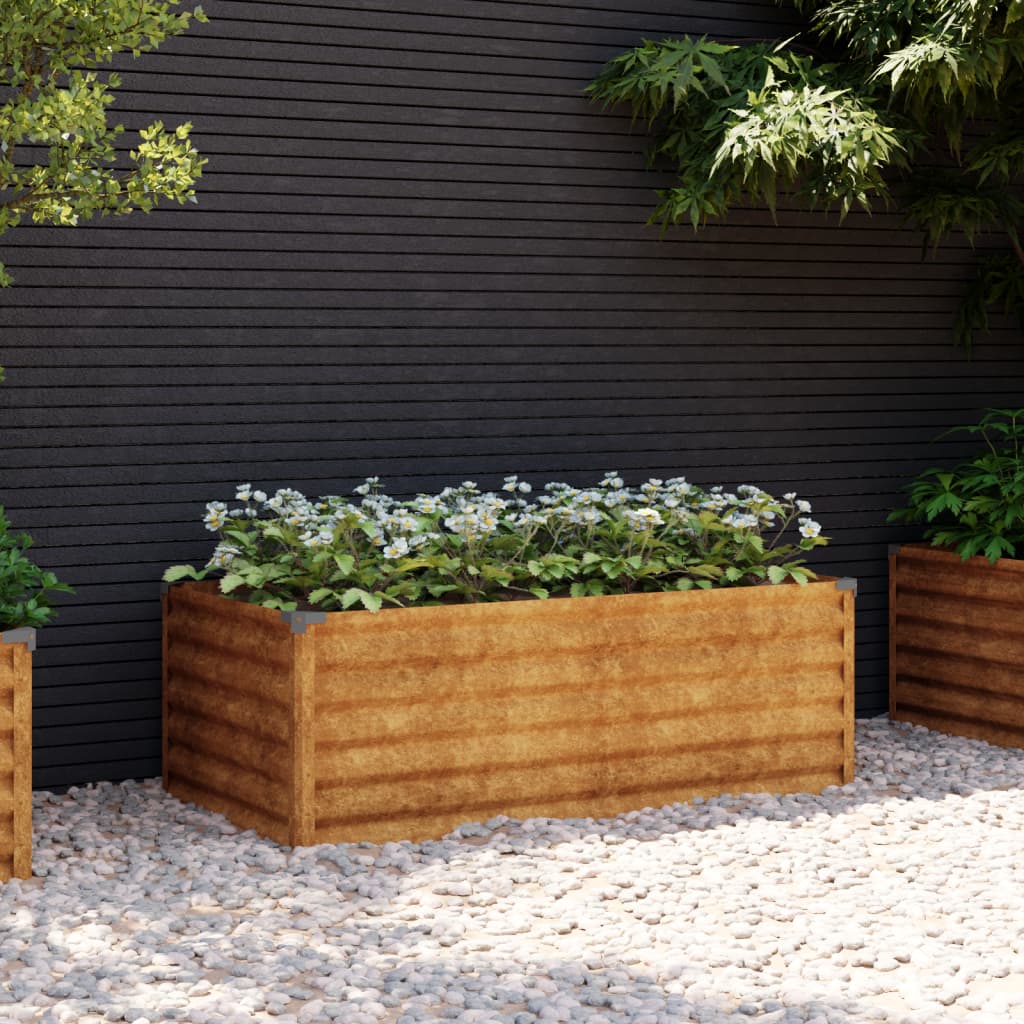 vidaXL Jardinera acero corten 100x50x36 cm