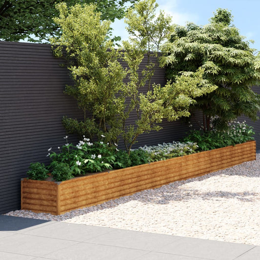 vidaXL Jardinera acero corten 580x50x36 cm