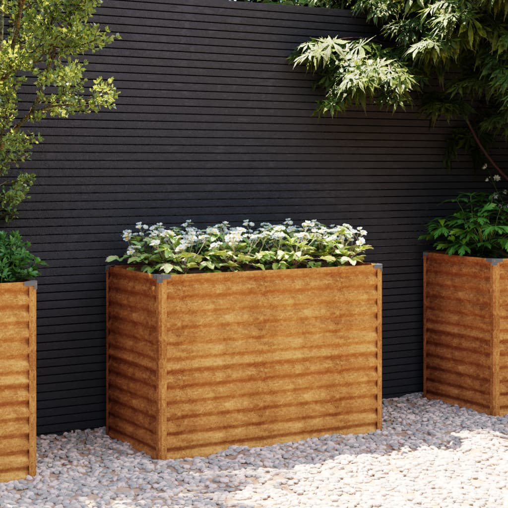 vidaXL Jardinera acero corten 100x50x69 cm