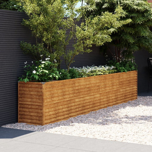 vidaXL Jardinera acero corten 385x50x69 cm