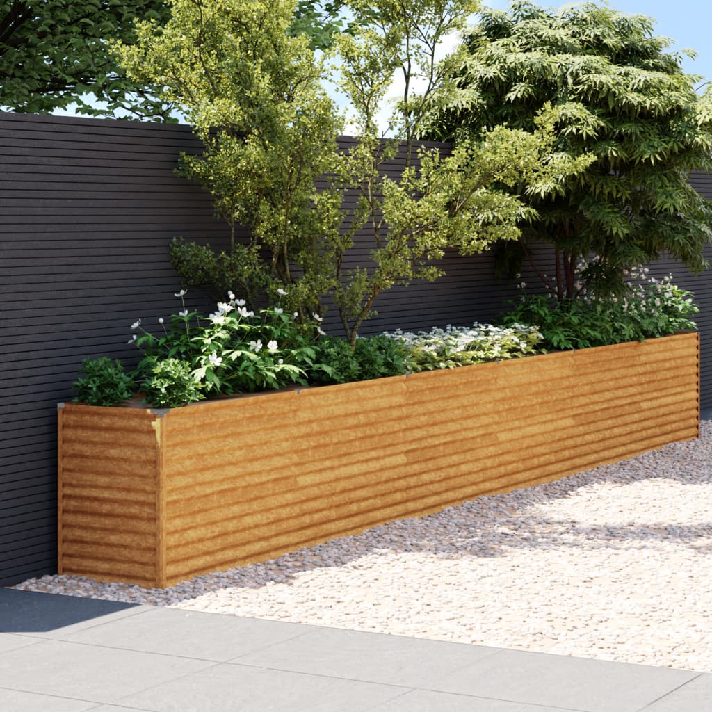 vidaXL Jardinera acero corten 578x50x69 cm