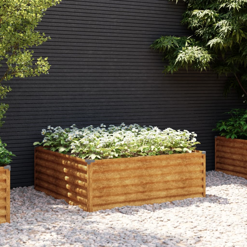 vidaXL Jardinera acero corten 100x100x36 cm