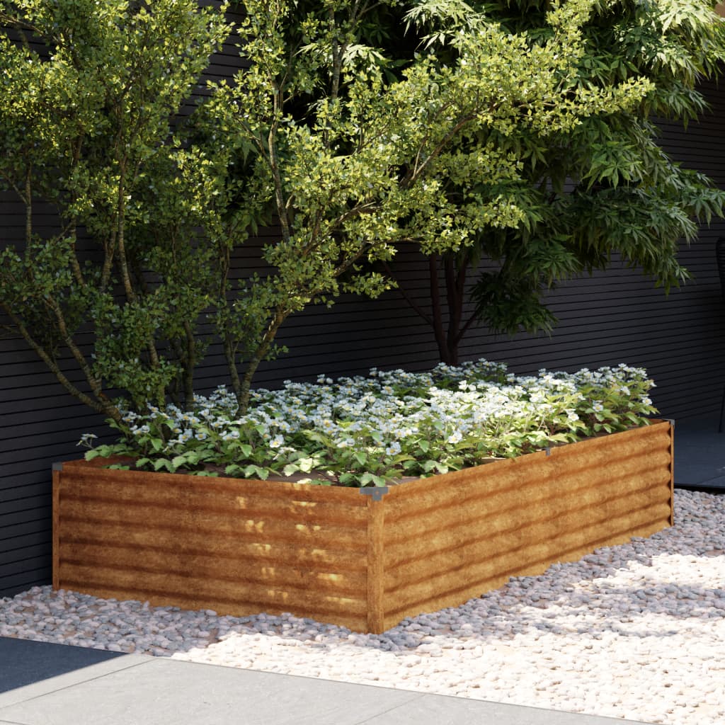 vidaXL Jardinera acero corten 195x100x36 cm