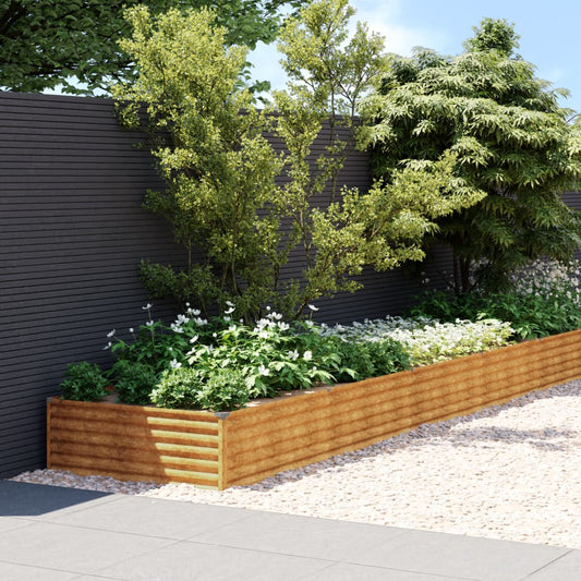 vidaXL Jardinera acero corten 960x100x36 cm