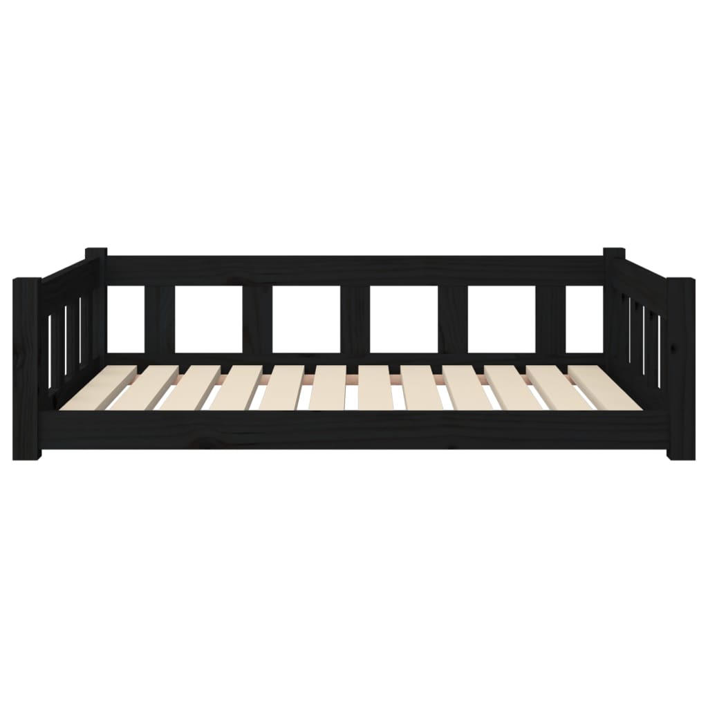 vidaXL Cama para perros madera maciza de pino negro 105,5x75,5x28 cm