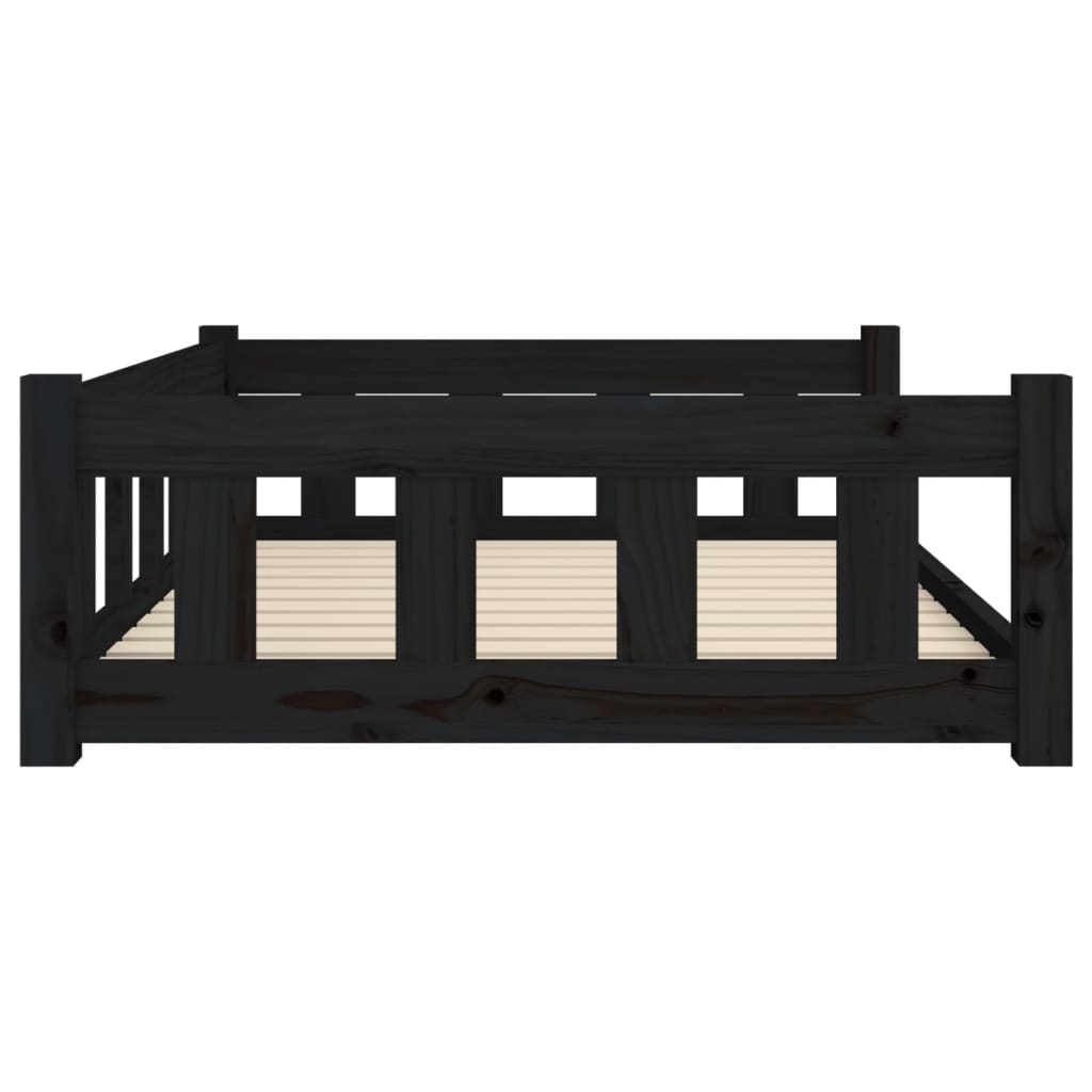 vidaXL Cama para perros madera maciza de pino negro 105,5x75,5x28 cm