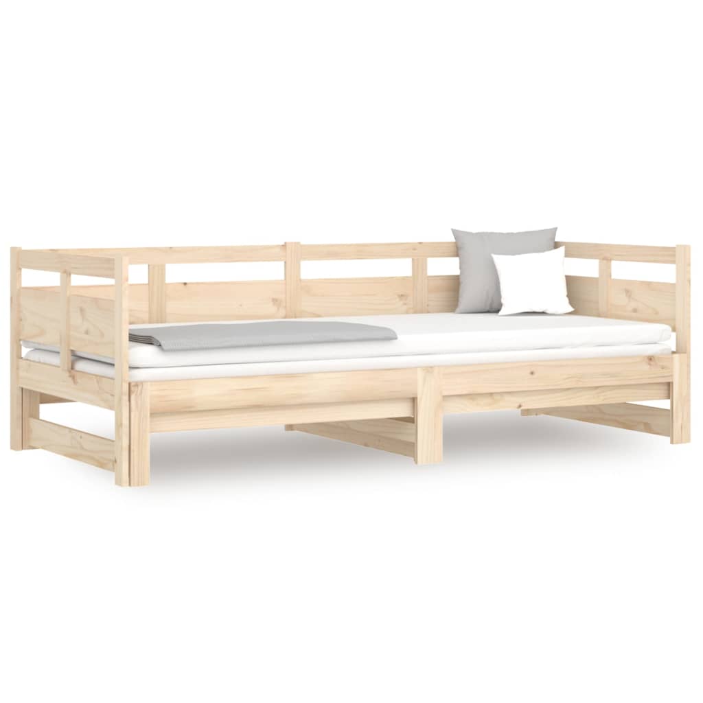 vidaXL Sofá cama extraíble madera maciza de pino 2x(80x200) cm