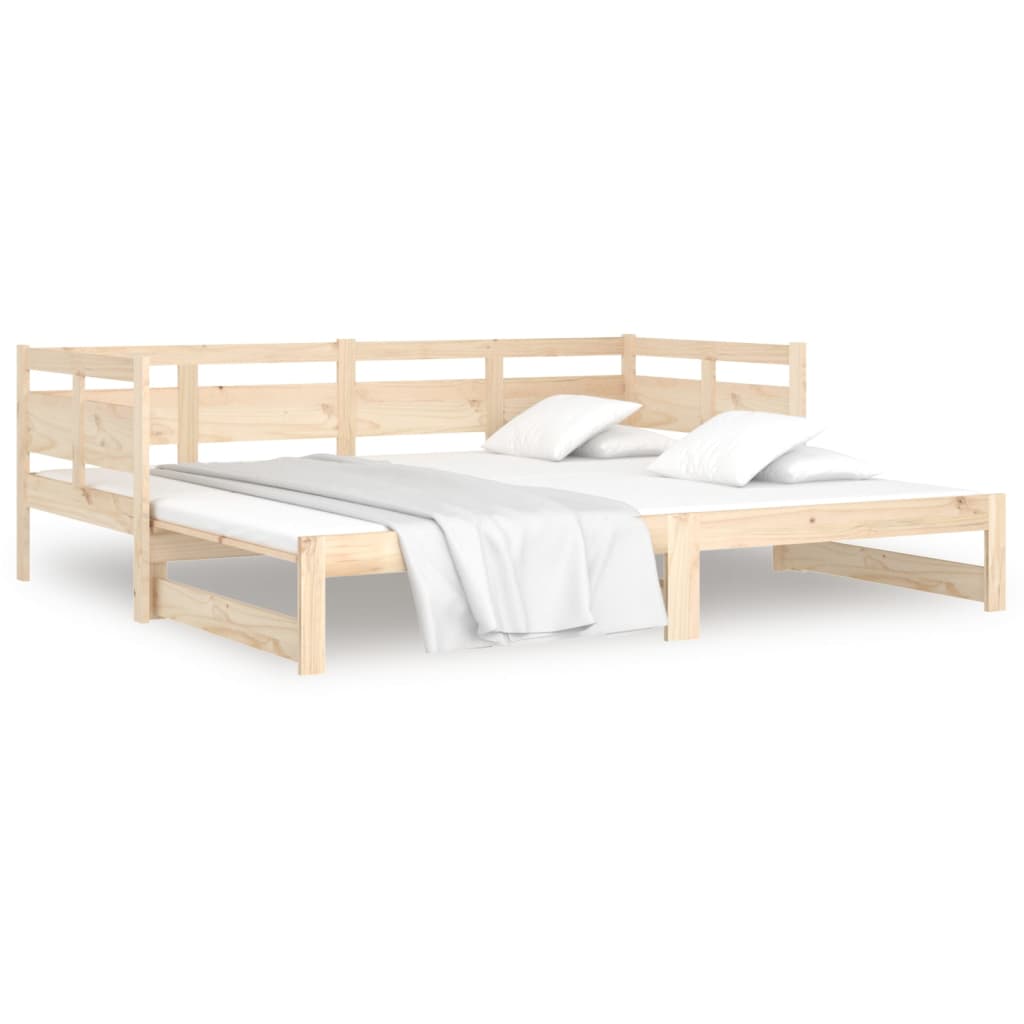 vidaXL Sofá cama extraíble madera maciza de pino 2x(80x200) cm