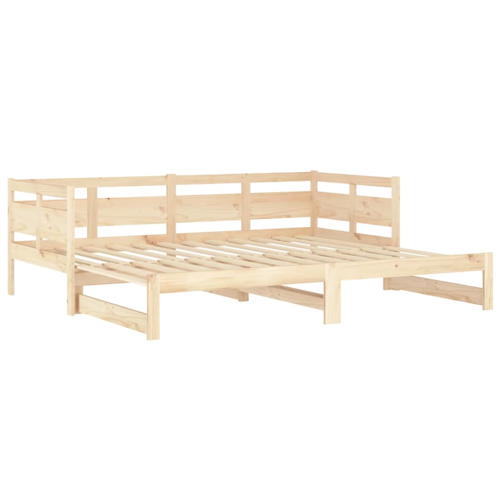 vidaXL Sofá cama extraíble madera maciza de pino 2x(80x200) cm