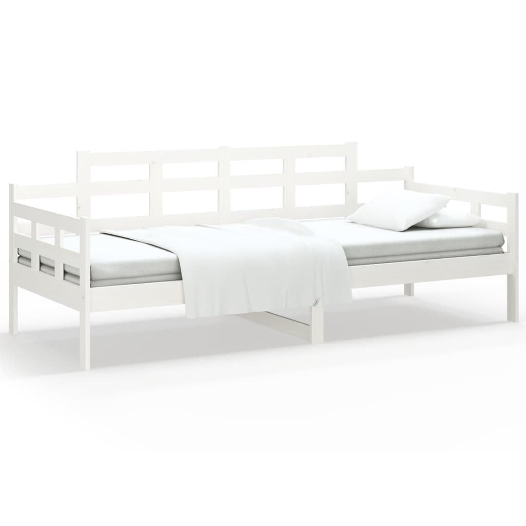 vidaXL Sofá cama sin colchón madera maciza de pino blanco 90x200 cm