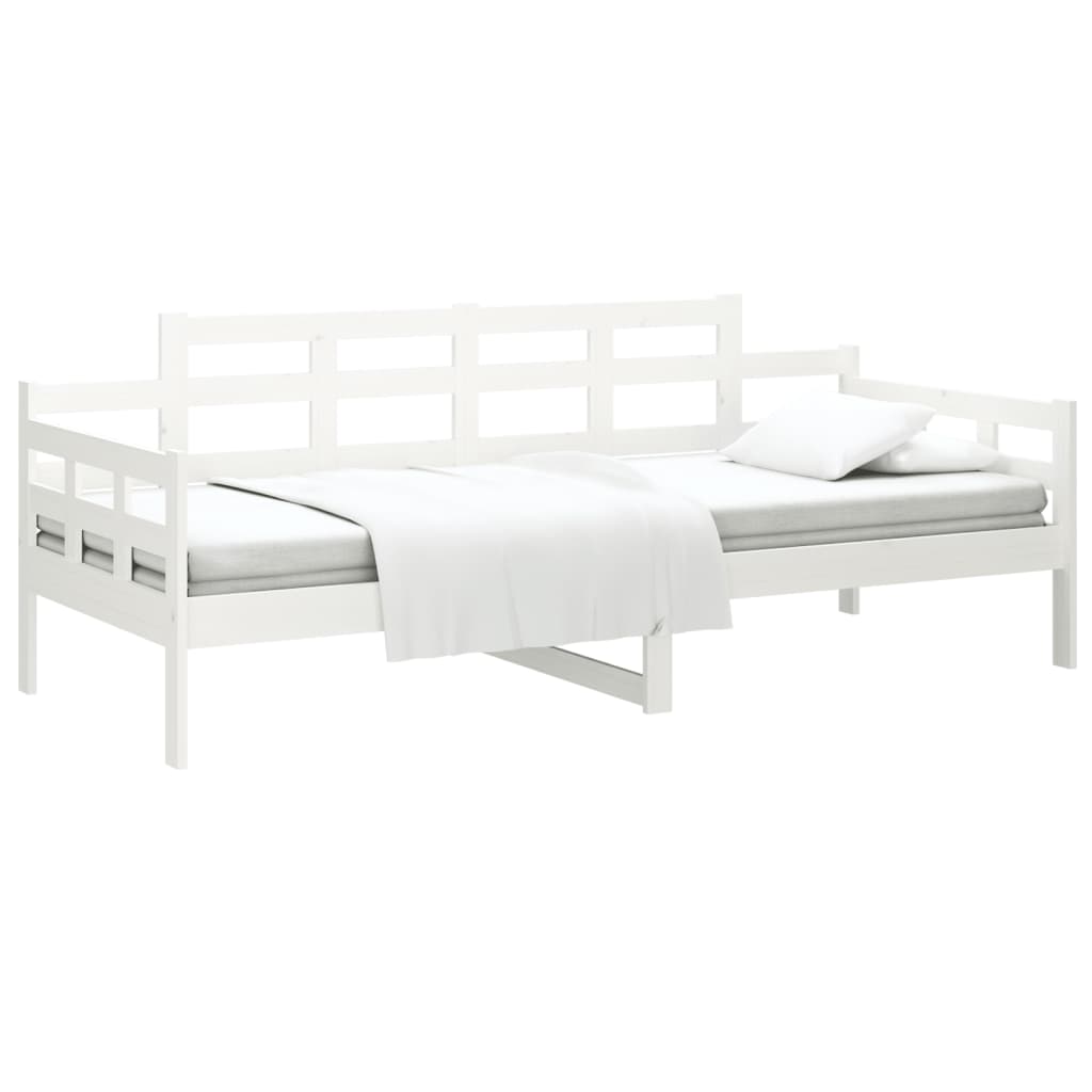 vidaXL Sofá cama sin colchón madera maciza de pino blanco 90x200 cm