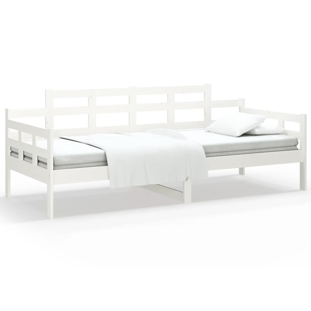 vidaXL Sofá cama madera maciza de pino blanco 80x200 cm