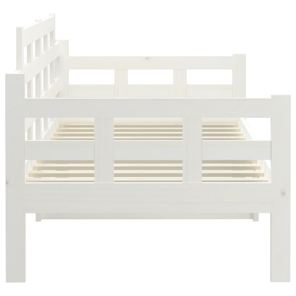 vidaXL Sofá cama madera maciza de pino blanco 80x200 cm