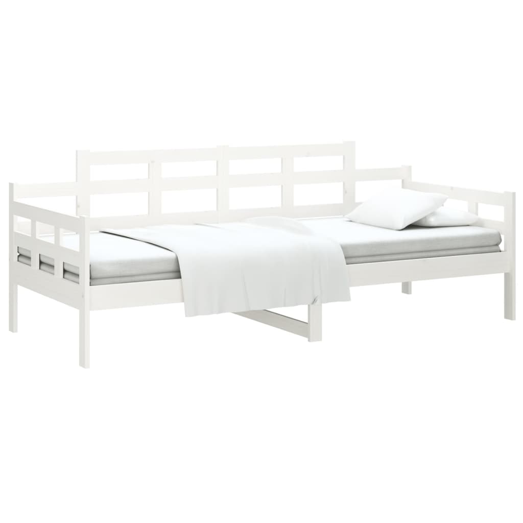 vidaXL Sofá cama madera maciza de pino blanco 90x190 cm