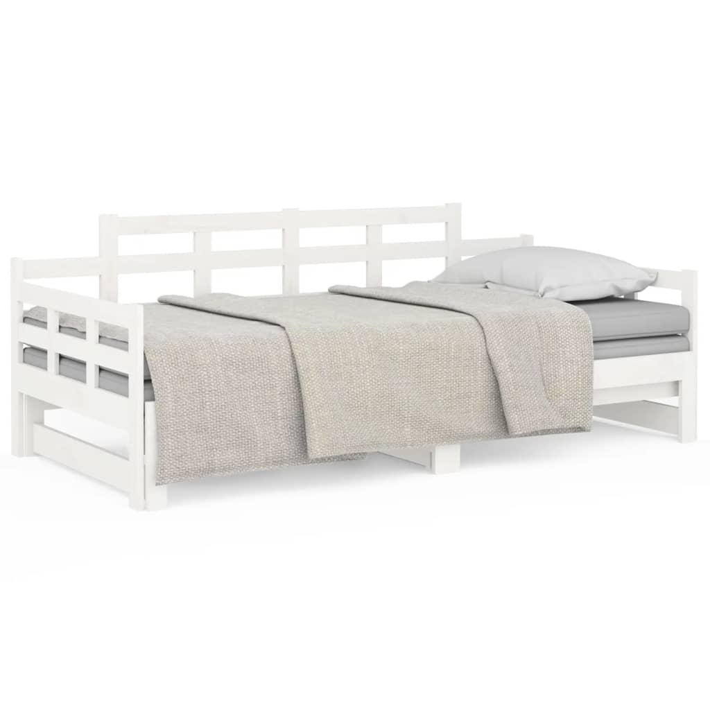 vidaXL Sofá cama extraíble sin colchón blanco 2x(90x200) cm