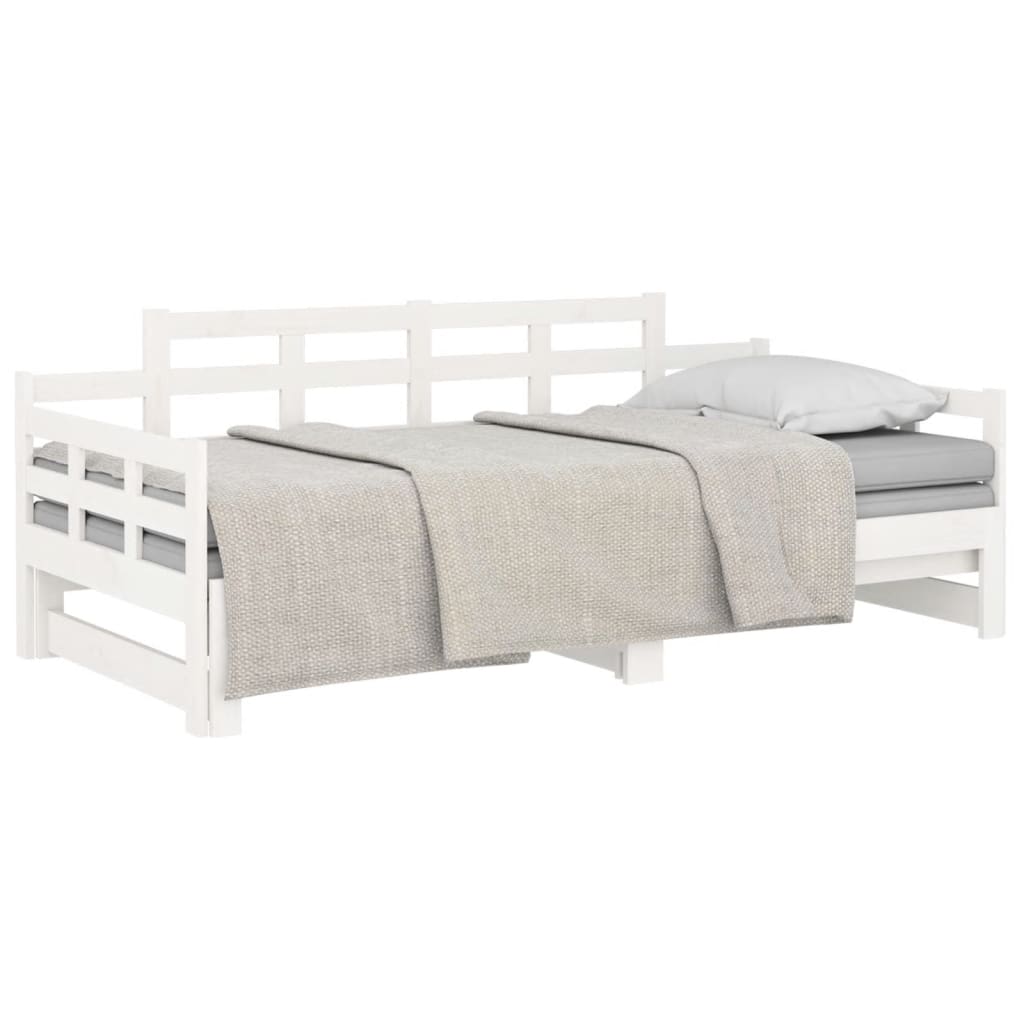 vidaXL Sofá cama extraíble sin colchón blanco 2x(90x200) cm