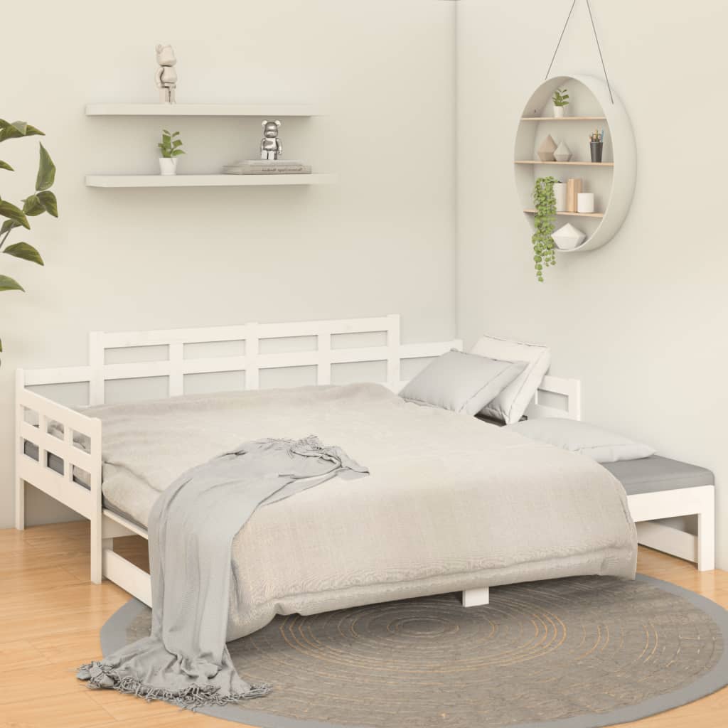 vidaXL Sofá cama extraíble sin colchón blanco 2x(90x200) cm