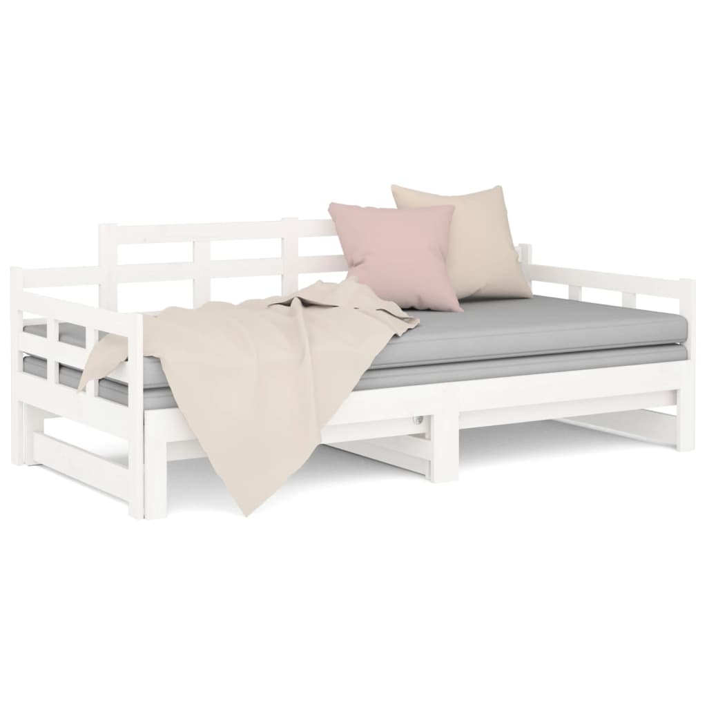 vidaXL Sofá cama extraíble sin colchón blanco 2x(90x200) cm