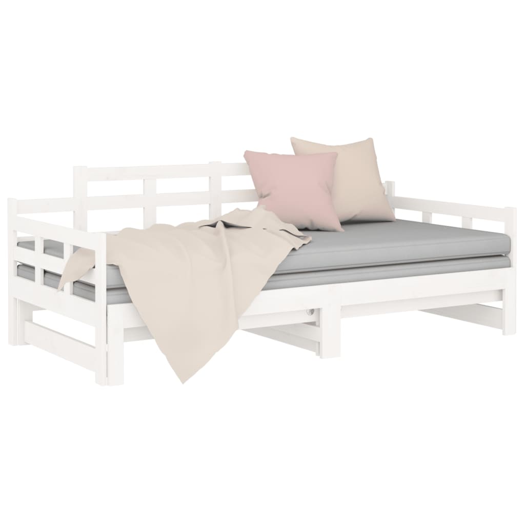 vidaXL Sofá cama extraíble sin colchón blanco 2x(90x200) cm