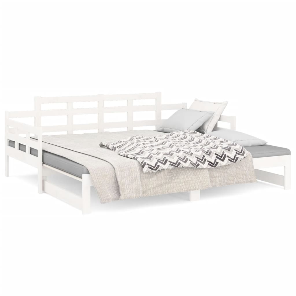 vidaXL Sofá cama extraíble sin colchón blanco 2x(90x200) cm