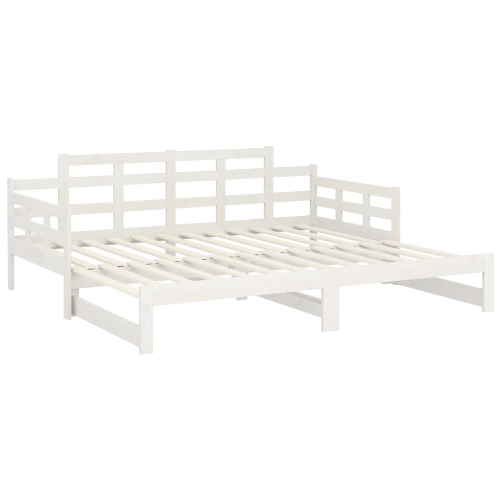 vidaXL Sofá cama extraíble sin colchón blanco 2x(90x200) cm