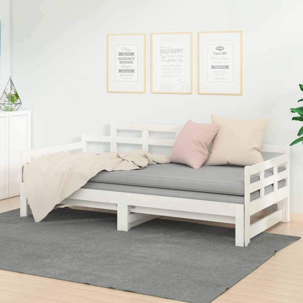 vidaXL Sofá cama extraíble sin colchón blanco 2x(90x200) cm