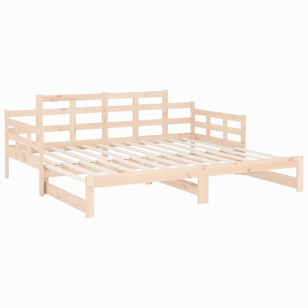 vidaXL Sofá cama extraíble madera maciza de pino 2x(90x190) cm