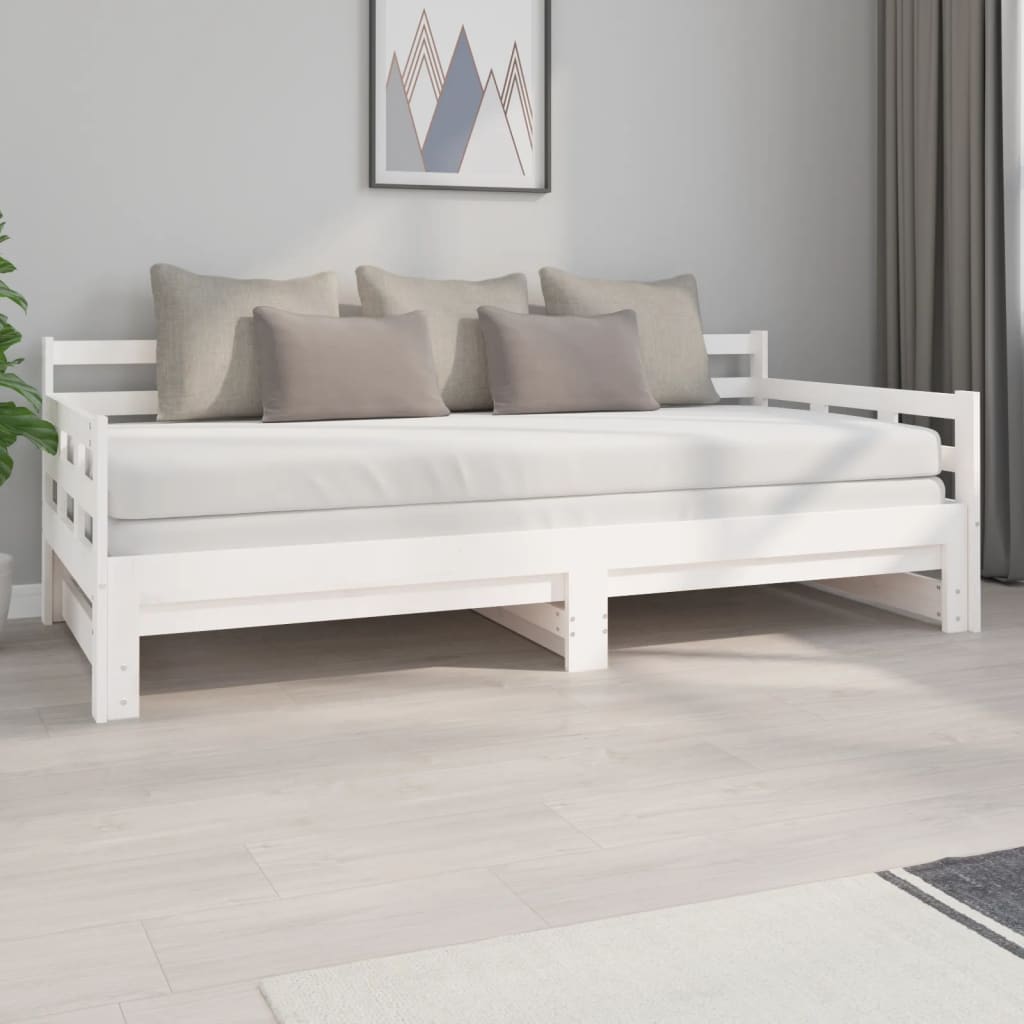 vidaXL Sofá cama extraíble sin colchón blanco 2x(90x200) cm