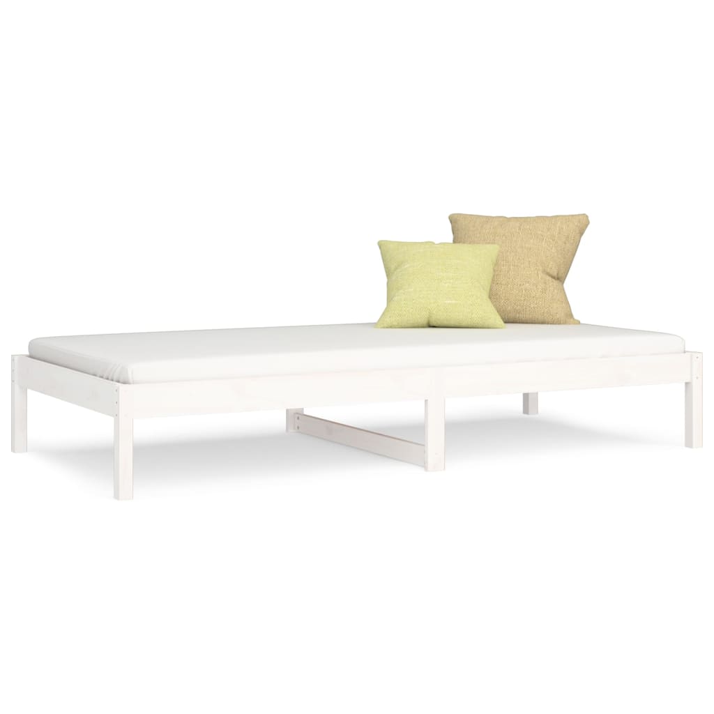 vidaXL Sofá cama sin colchón madera maciza de pino blanco 90x200 cm