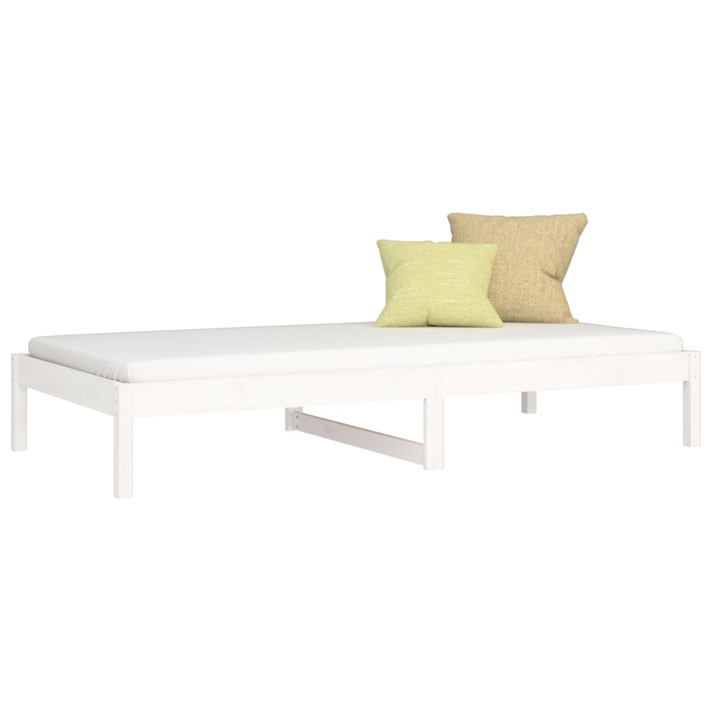 vidaXL Sofá cama sin colchón madera maciza de pino blanco 90x200 cm