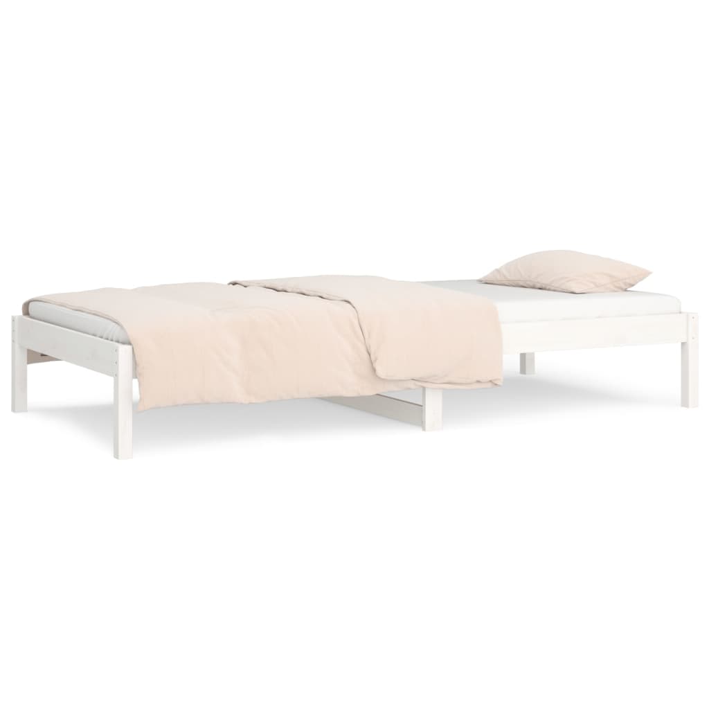 vidaXL Sofá cama sin colchón madera maciza de pino blanco 90x200 cm