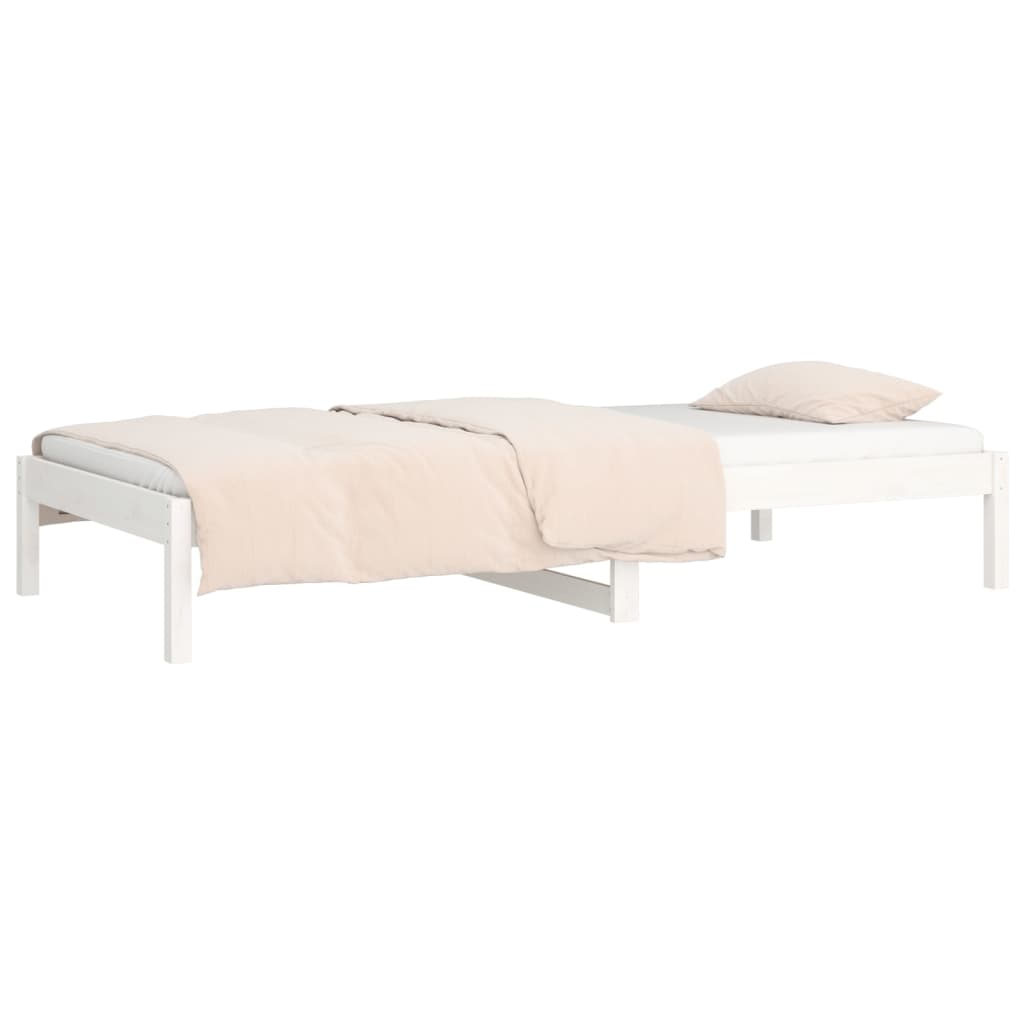 vidaXL Sofá cama sin colchón madera maciza de pino blanco 90x200 cm