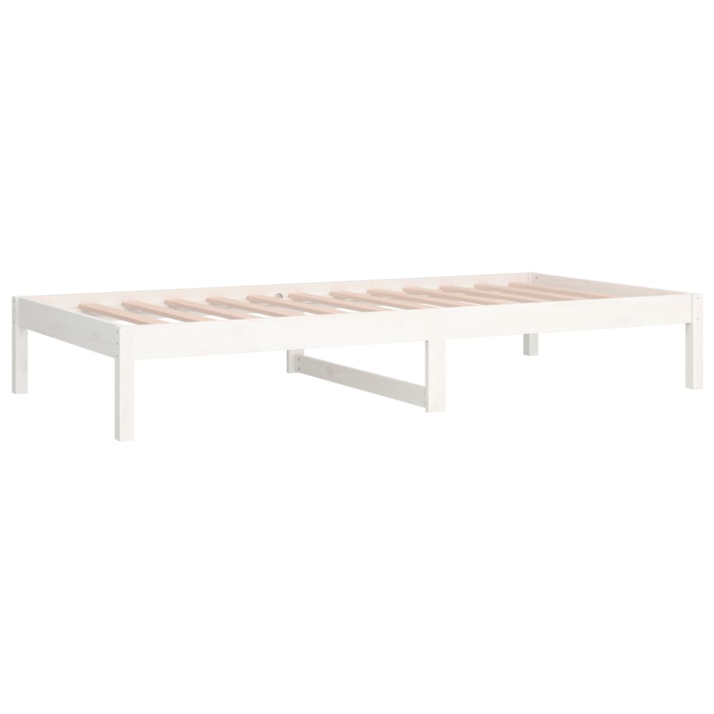 vidaXL Sofá cama sin colchón madera maciza de pino blanco 90x200 cm