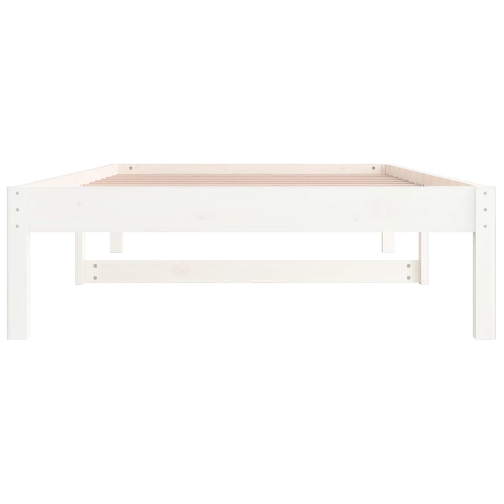 vidaXL Sofá cama sin colchón madera maciza de pino blanco 90x200 cm